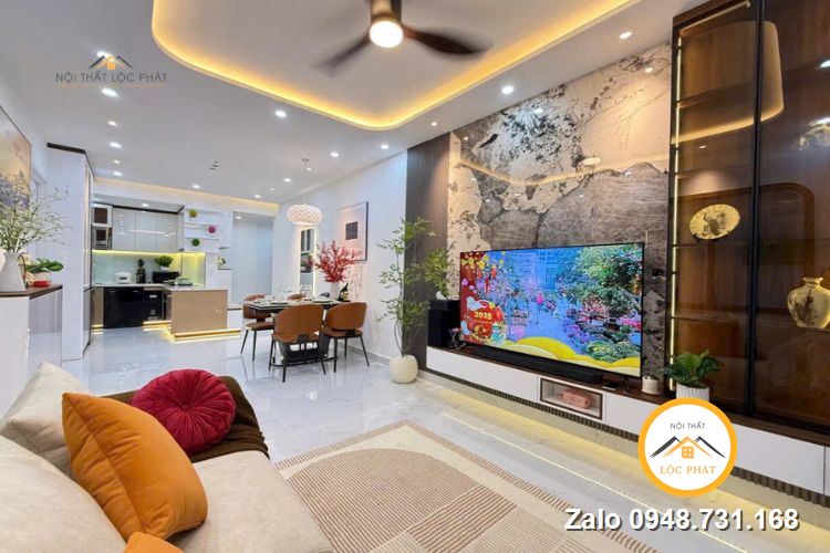 Công trình thực tế Tủ bếp và Phòng khách Nội Thất Lộc Phát