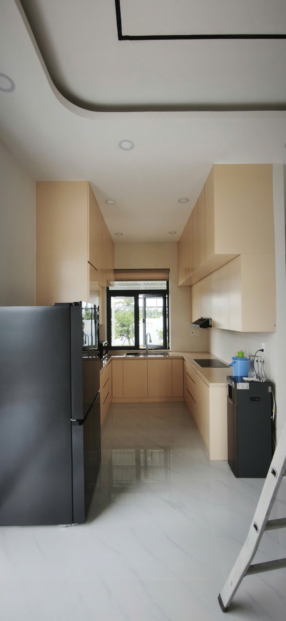Thi công phòng khách bếp Villa Tân An - góc 1