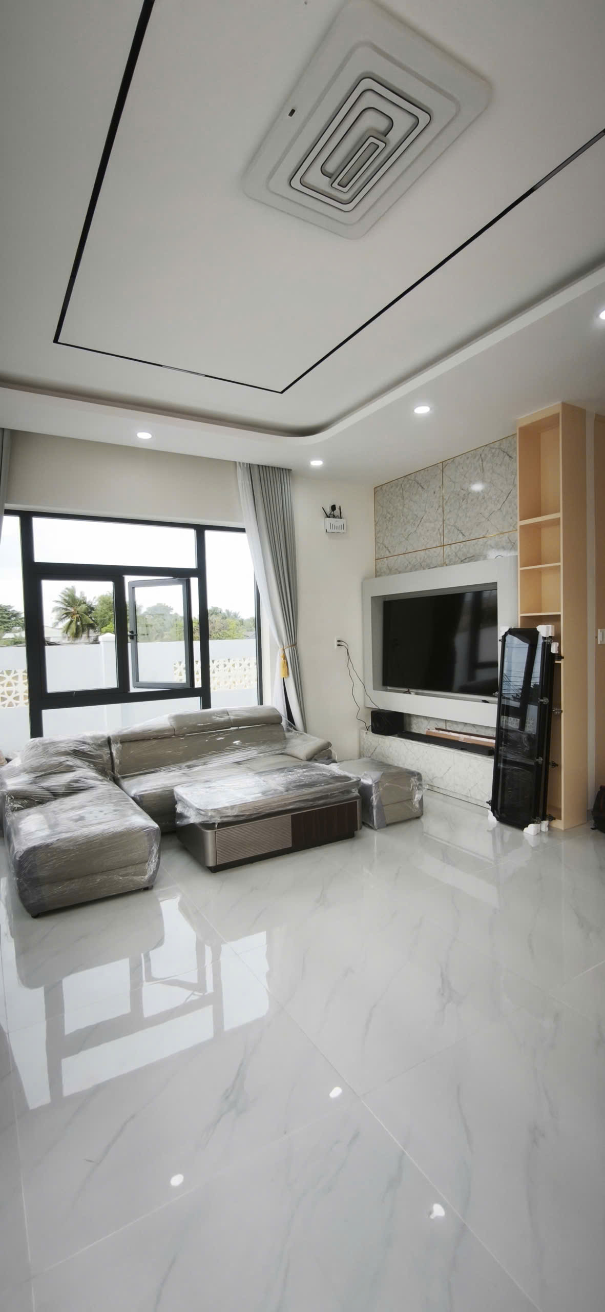Thi công phòng khách bếp Villa Tân An - góc 3
